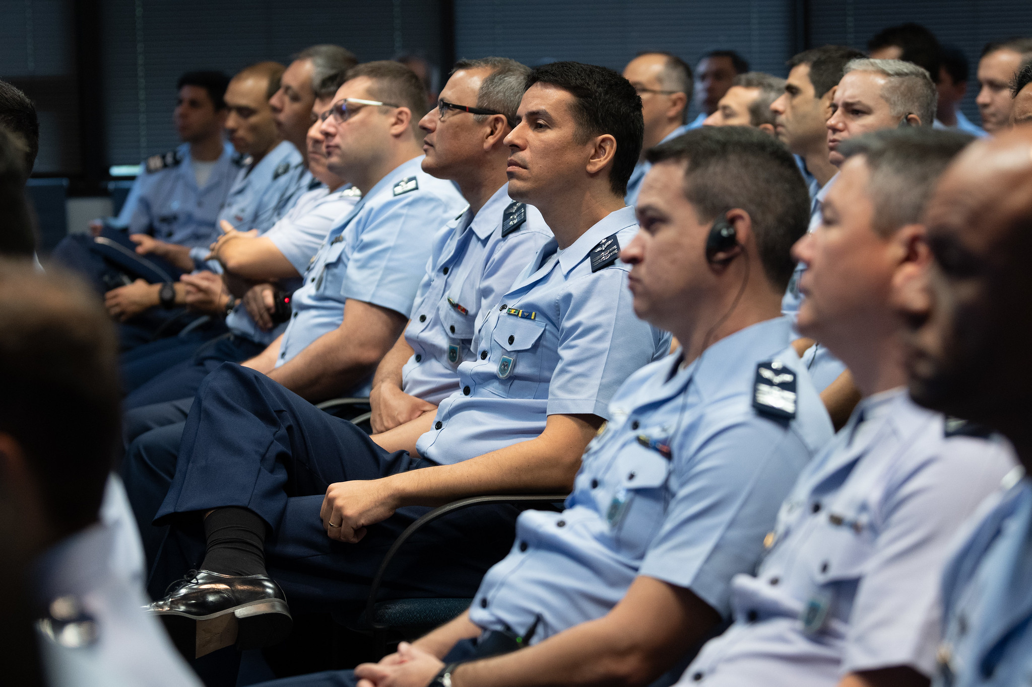 Members of the Brazilian Air Force attend a Mitchell Institute lecture at AFA headquarters in Arlington, Va.